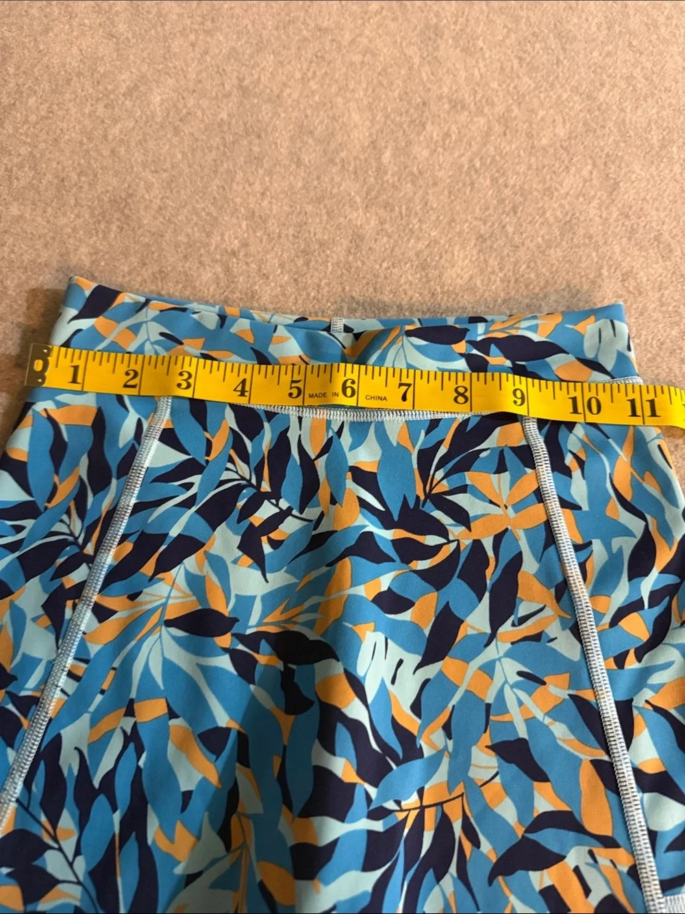 aerie Blue‎ Multi Leaf-Print Athletic Shorts